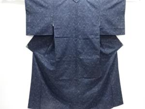 桧垣に唐草模様織り出し手織り紬着物